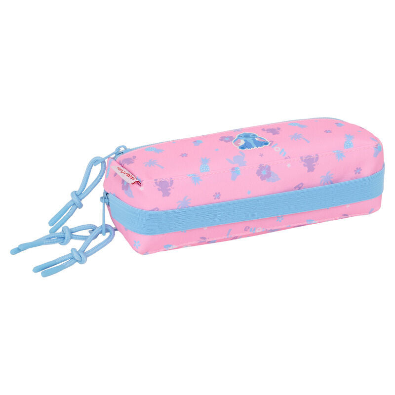Portatodo triple rosa y azul de Stitch Disney con tres cremalleras - 4