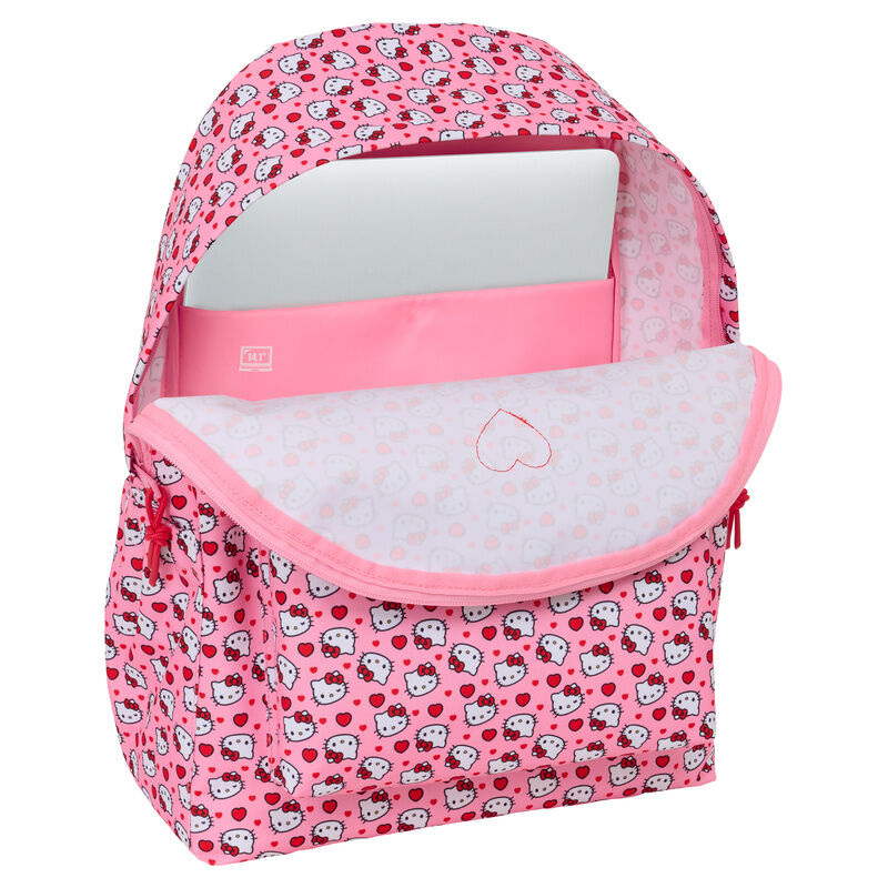 Mochila rosa Hello Kitty SAFTA con estampado de corazones - 4