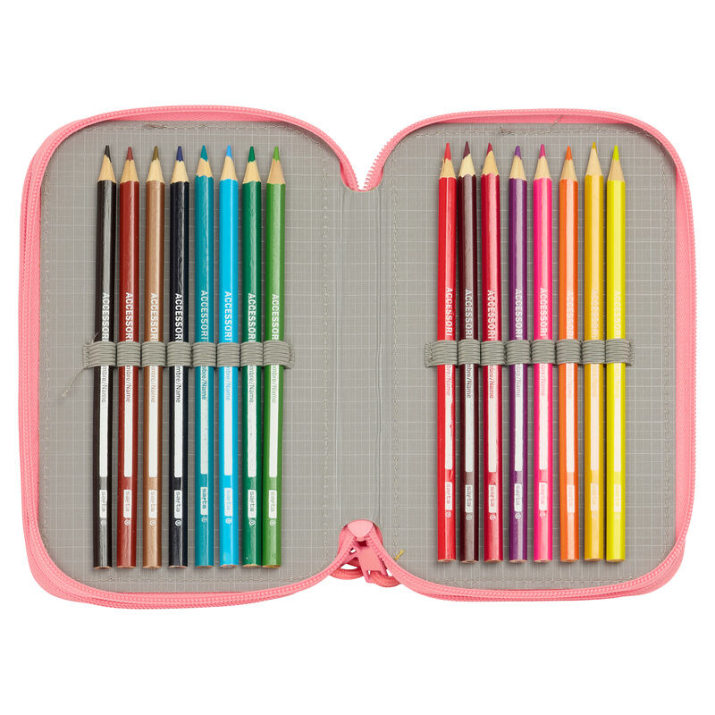 Plumier triple rosa de Vaiana Disney con tres compartimentos - 5