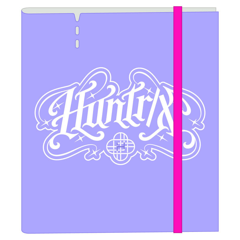 Carpeta lila SAFTA Kpop Demon Hunters Huntrix con cierre elástico fucsia