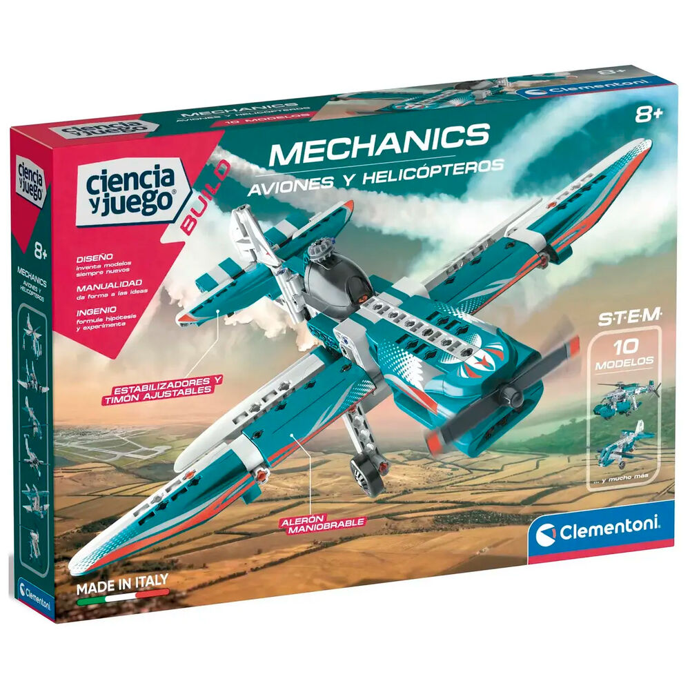 Laboratorio Clementoni Mechanics de aviones y helicópteros con más de 200 componentes