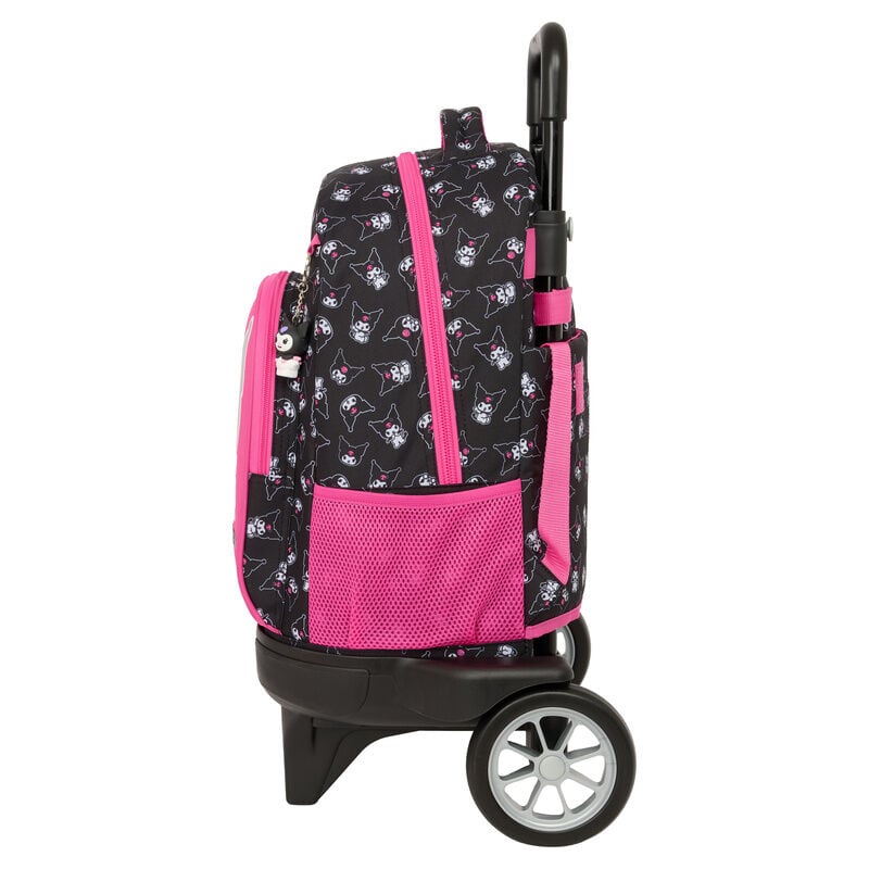 Mochila trolley SAFTA Kuromi negra y rosa con ruedas - 3