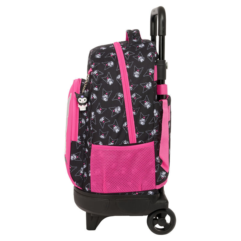 Trolley escolar SAFTA Kuromi negro y rosa con mochila extraíble - 3