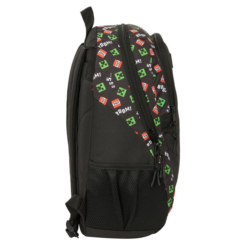 Mochila Minecraft negra con Creeper y estampado de TNT - 3