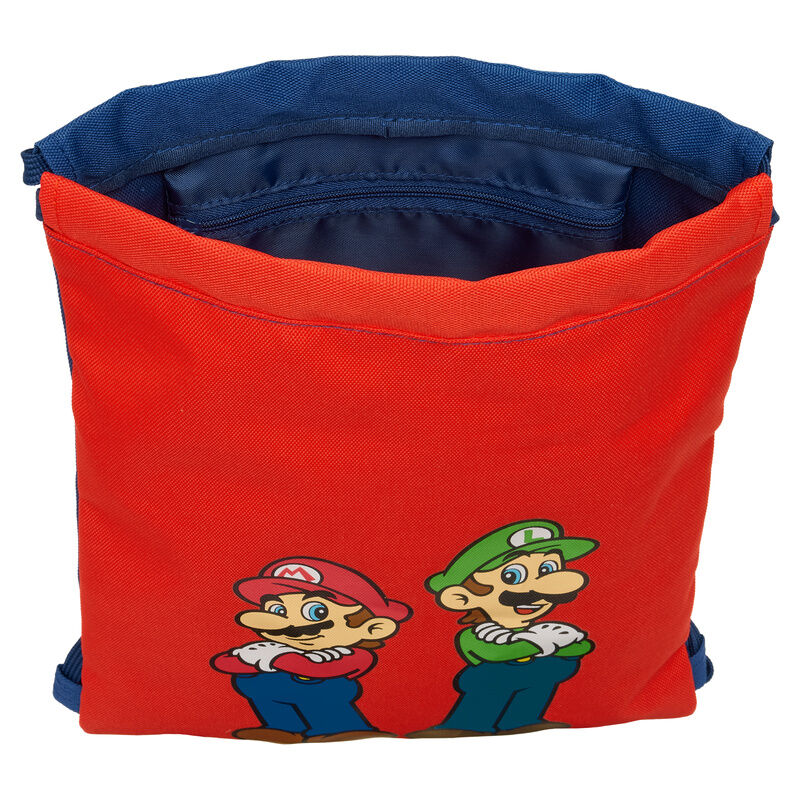 Saco rojo Super Mario Bros con Mario y Luigi - 4