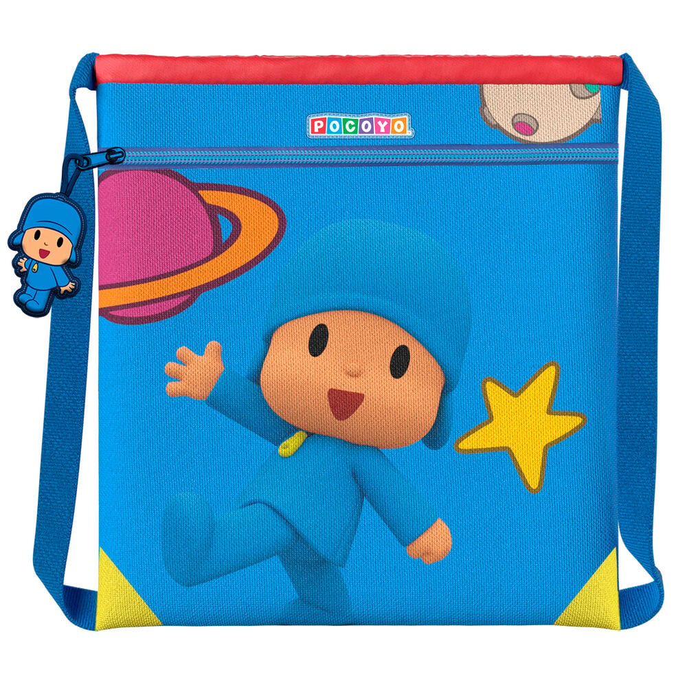 Saco bandolera azul de Pocoyo con correa y cremallera