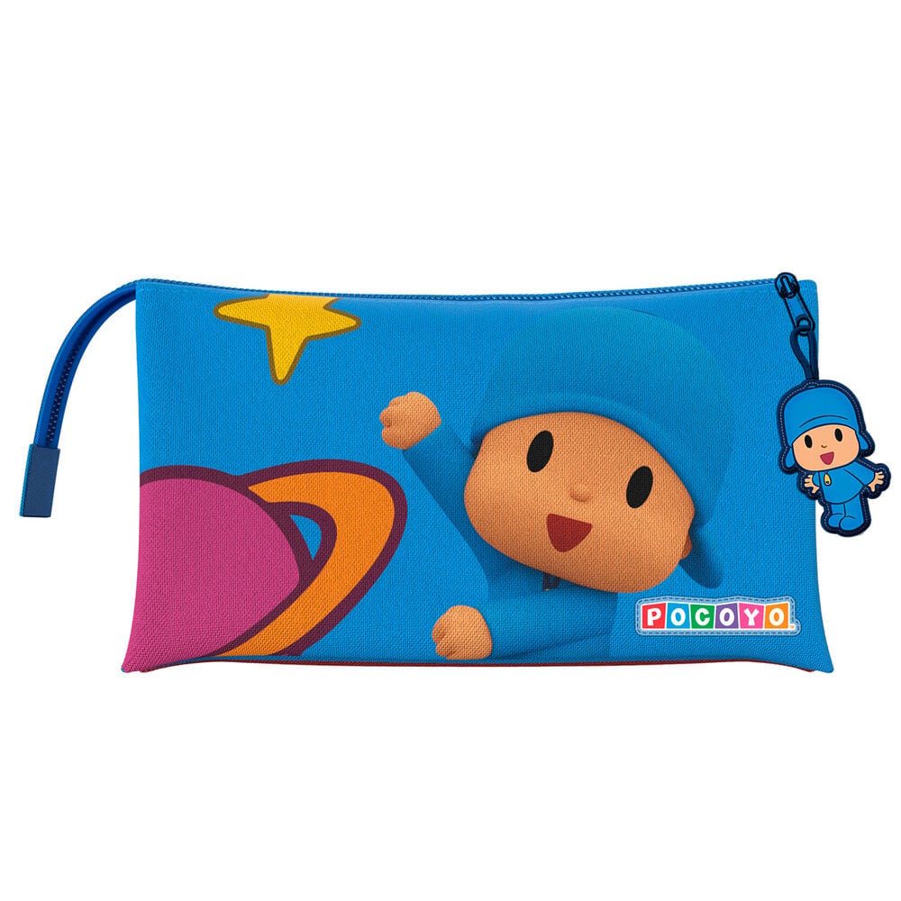 Portatodo triple azul de Pocoyo con asa lateral y colgante