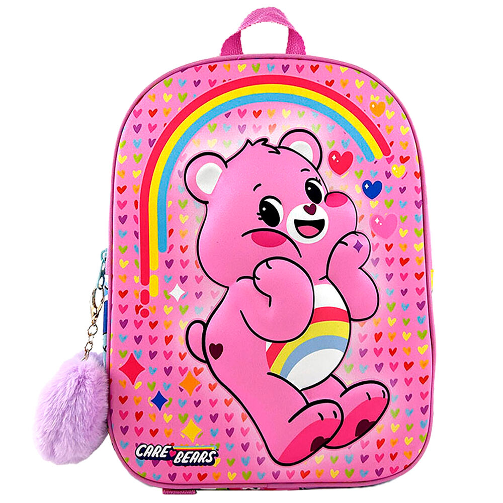 Mochila 3D rosa de Care Bears con Oso Amoroso, arcoíris y corazones