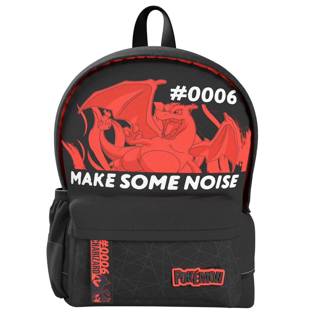 Mochila Pokémon Charizard Twilight Champions negra y roja de 41 cm