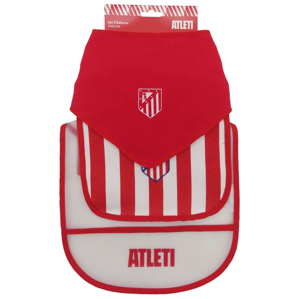Set de tres baberos de algodón del Atlético de Madrid