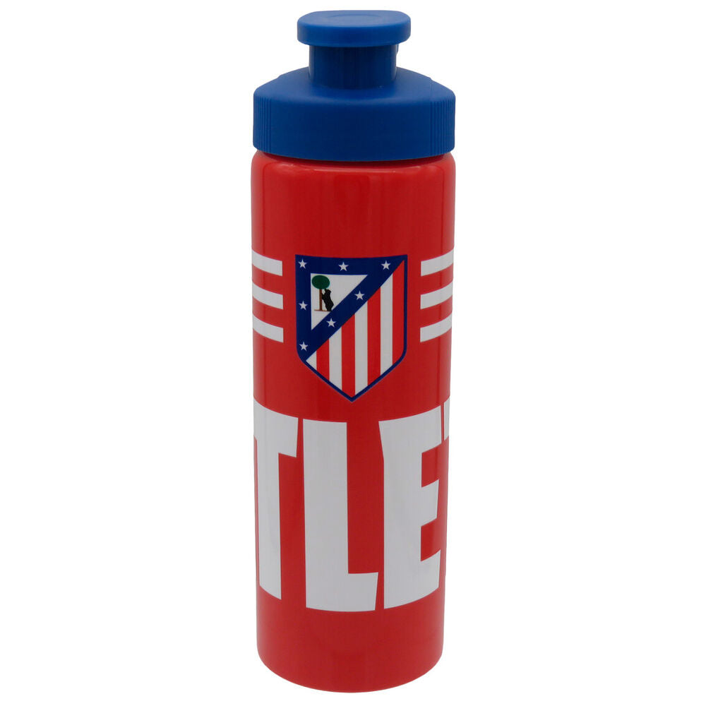 Botella de acero inoxidable del Atlético de Madrid de 550 ml, roja y blanca con tapón azul