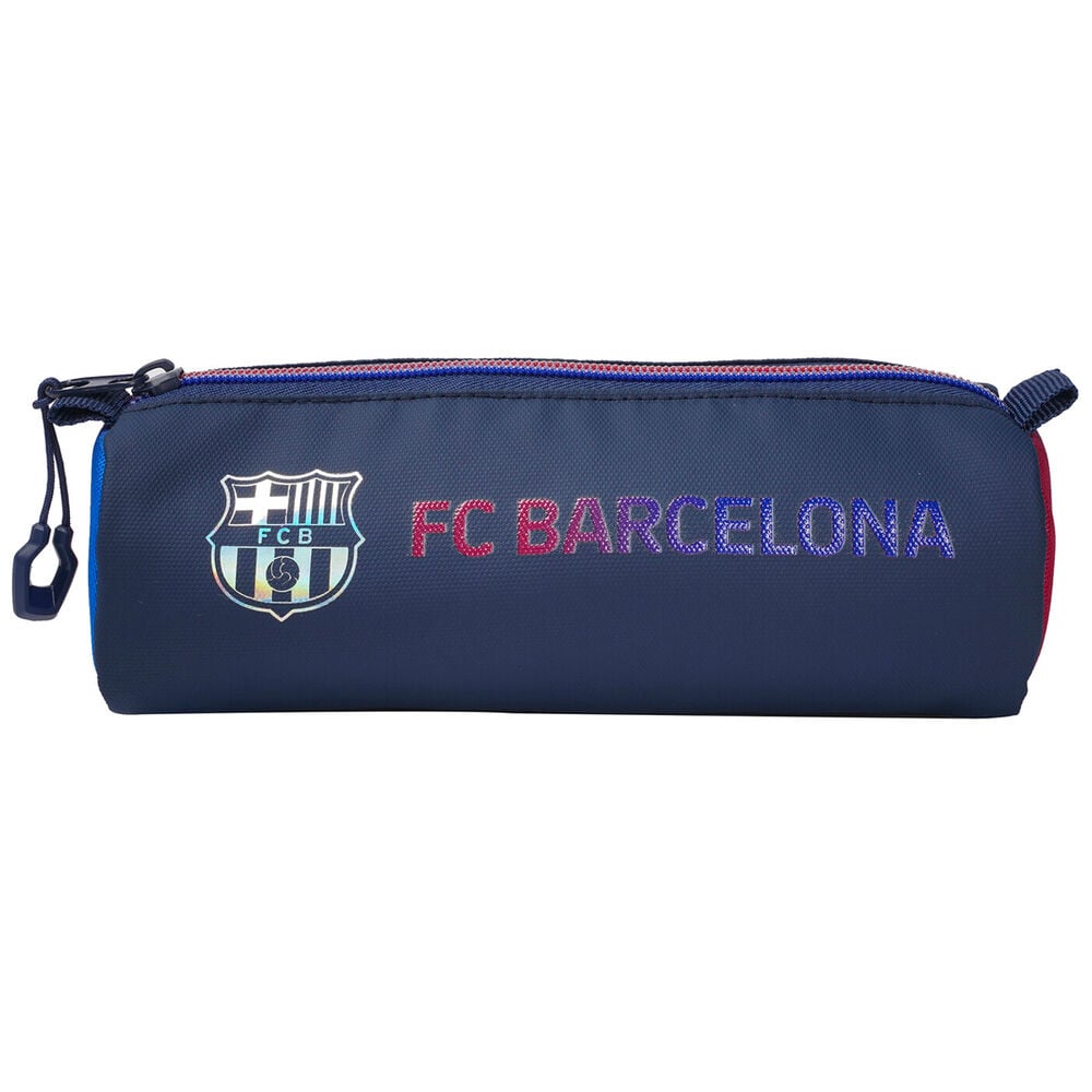 Portatodo azul marino del F.C. Barcelona con escudo y cremallera