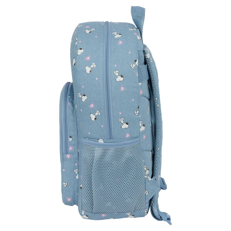 Mochila azul Snoopy Peanuts con estampado y bolsillo frontal - 4