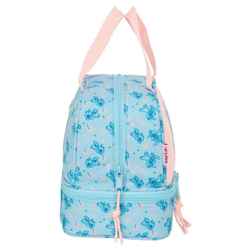 Bolsa portameriendas azul y rosa de Stitch Disney con doble compartimento - 3