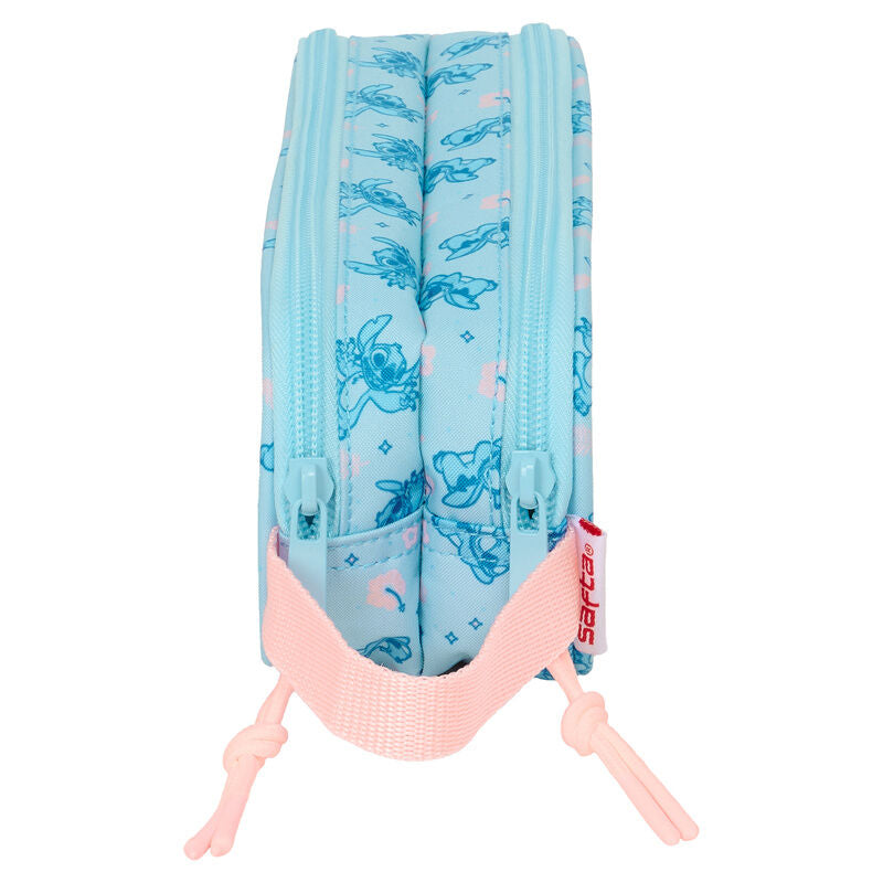 Portatodo doble Ohana de Stitch y Angel en azul y rosa - 3