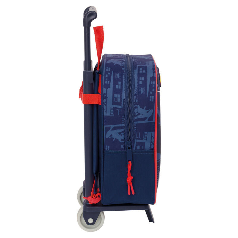Trolley escolar azul y rojo de Spider-Man Marvel con asa y mochila extraíble - 4