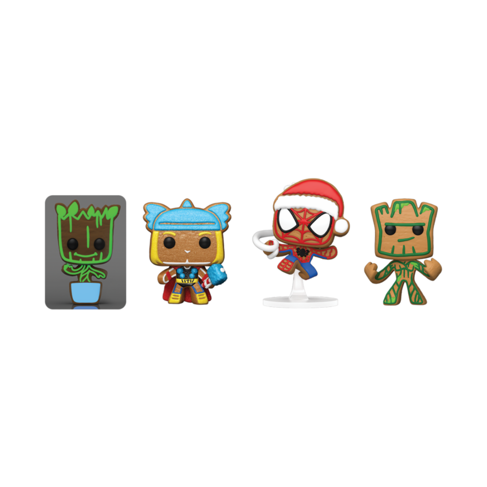 Set FUNKO Marvel Pocket POP! con cuatro figuras en árbol de Navidad - 2
