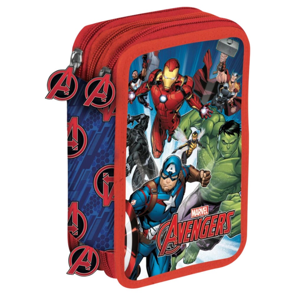 Plumier triple rojo de Los Vengadores Marvel