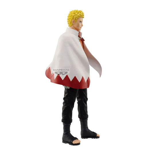 Figura Banpresto de Naruto Uzumaki con capa blanca y detalles rojos - 3
