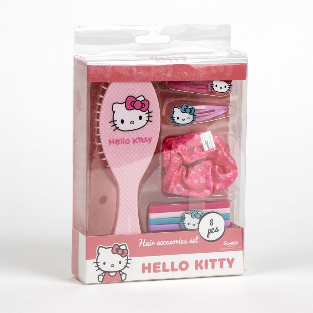Set de accesorios para el pelo Hello Kitty con cepillo, coletero, gomas y pinzas - 3