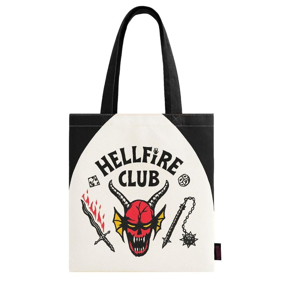 Bolsa shopping Hellfire Club de Stranger Things con calavera roja