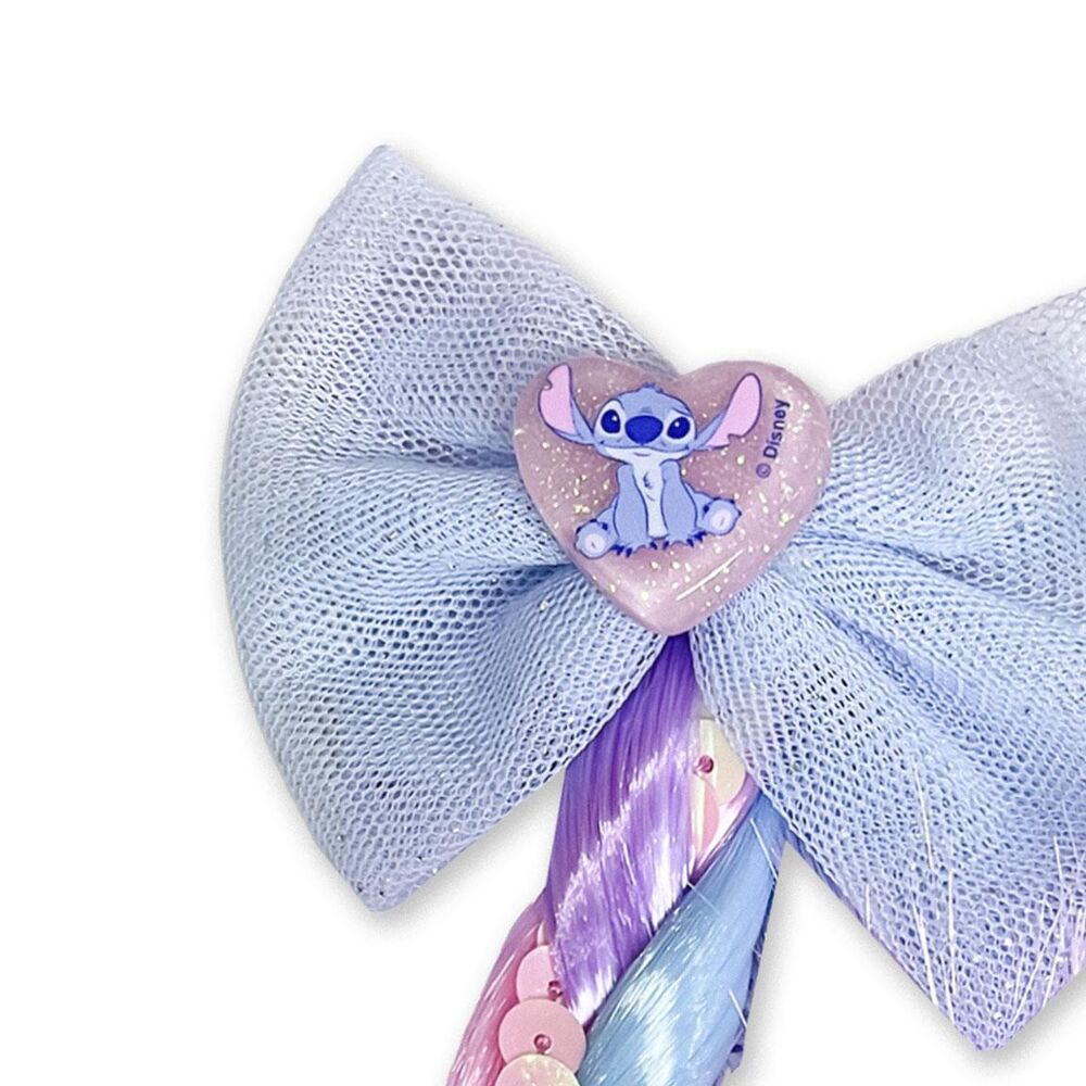 Coletero extensible Stitch Disney con lazo azul y trenza multicolor - 5