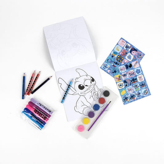 Set de papelería Stitch Disney con mochila azul y material de dibujo - 2