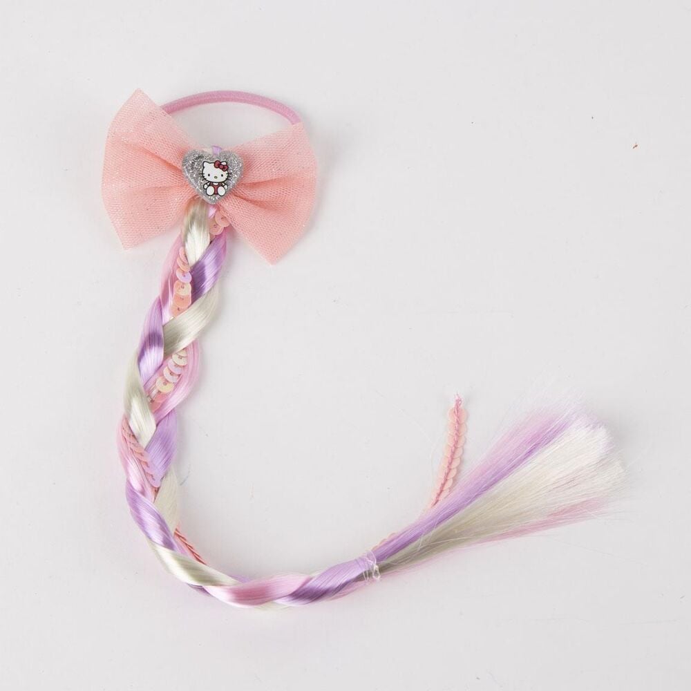 Coletero extensible Hello Kitty con lazo rosa y mechones multicolor - 2