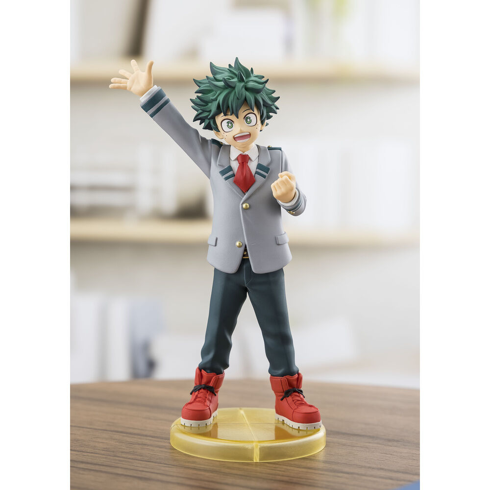 Figura Adokenette de Izuku Midoriya con uniforme escolar y base amarilla - 5
