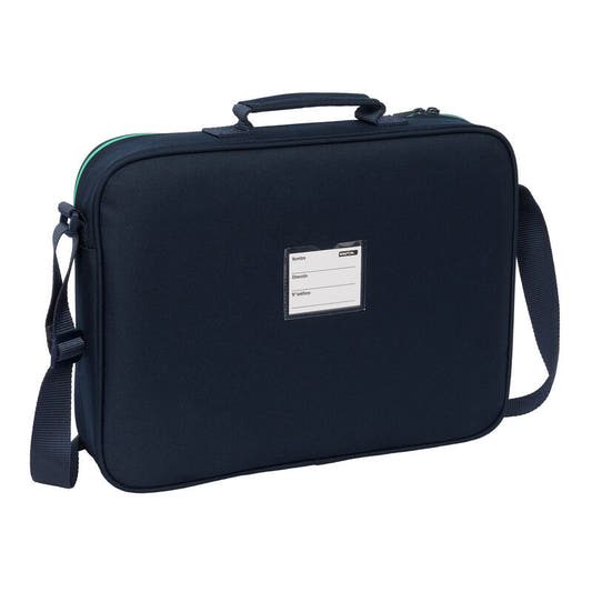 Cartera extraescolares Real Madrid azul marino con ribete verde - 2