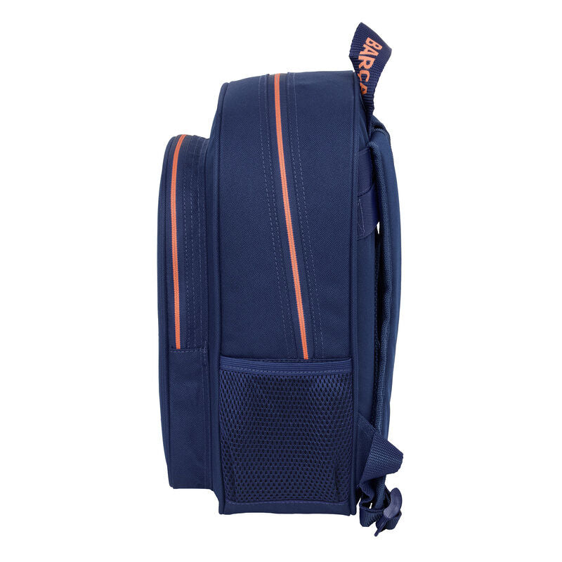 Mochila azul marino del F.C. Barcelona con detalles naranjas y escudo del Barça - 3
