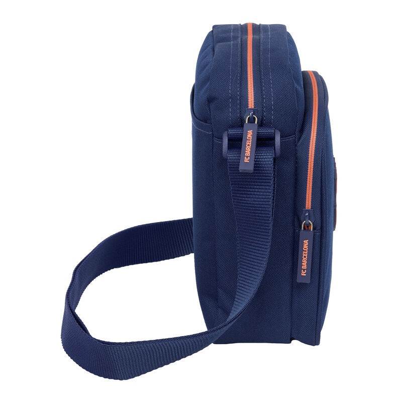Bolso bandolera azul marino del FC Barcelona con detalles naranjas - 3