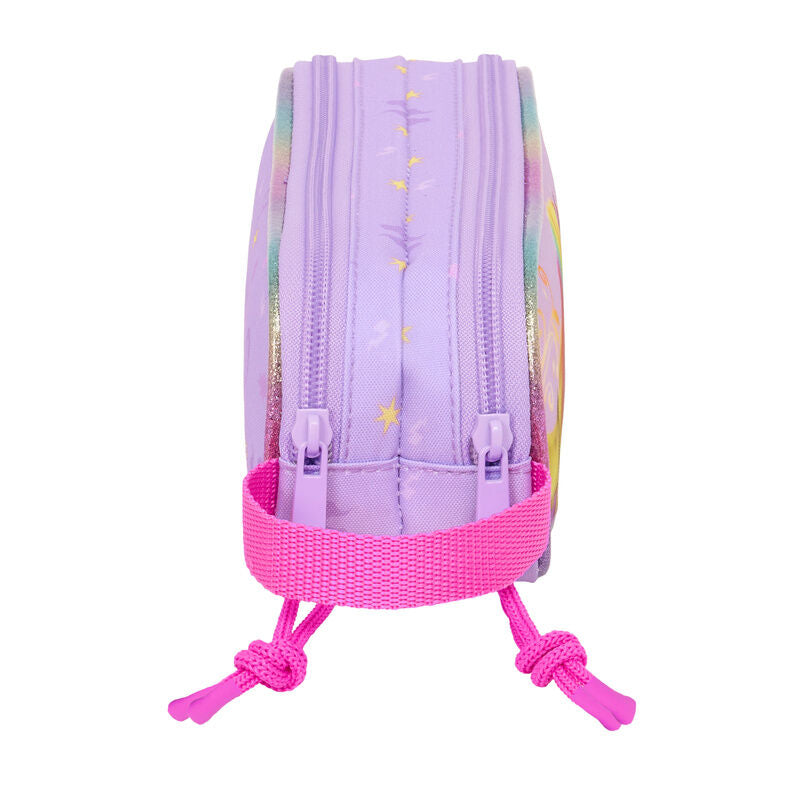 Portatodo doble lila SAFTA Academia Unicornio con unicornio y asa lateral - 3