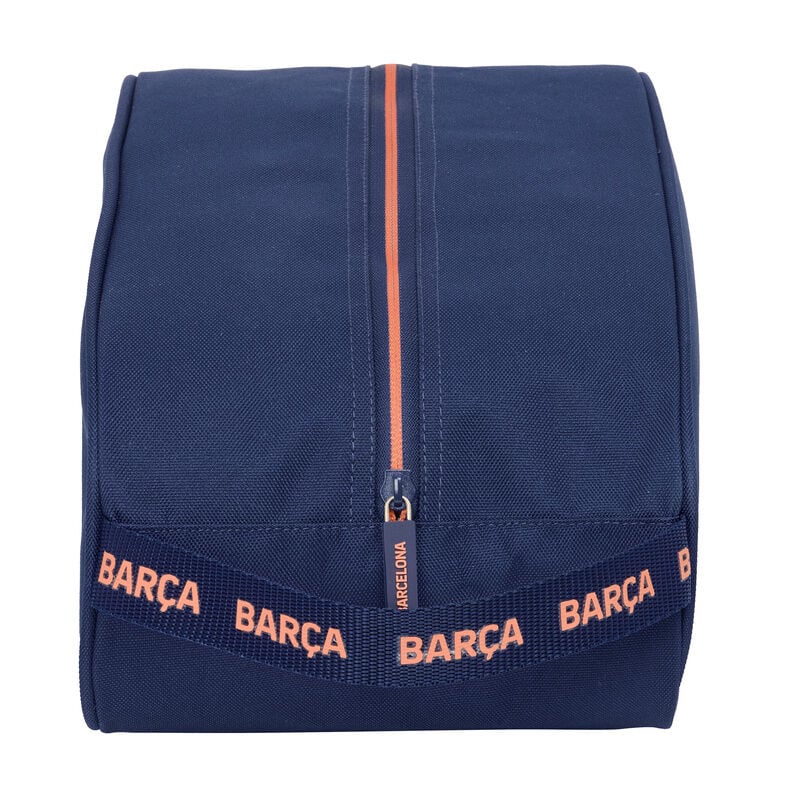 Zapatillero azul marino del F.C. Barcelona con escudo y asa lateral - 3