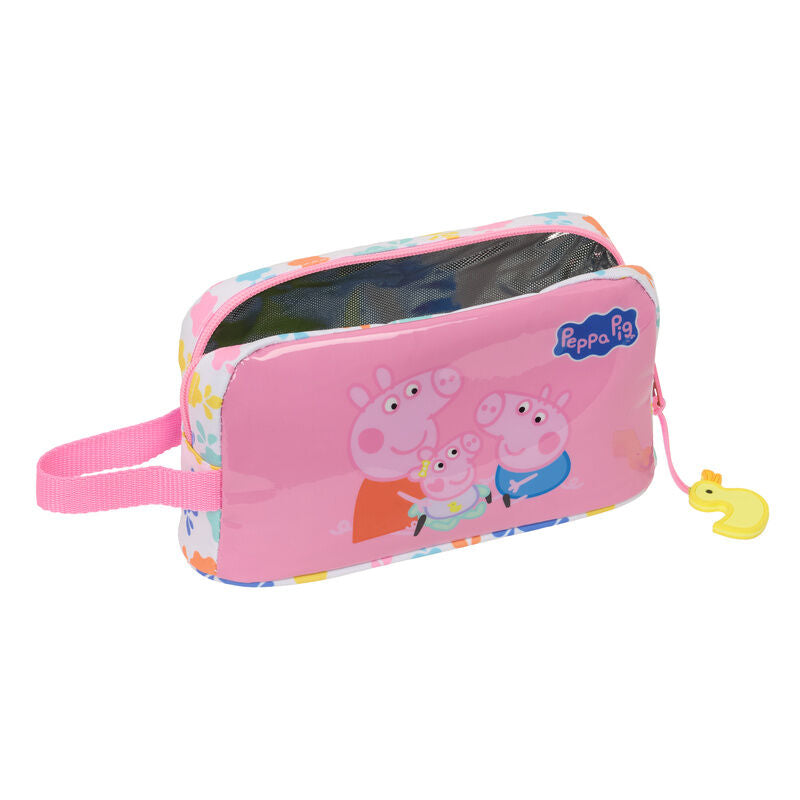Portadesayunos térmico rosa de Peppa Pig con asa lateral y cremallera - 4