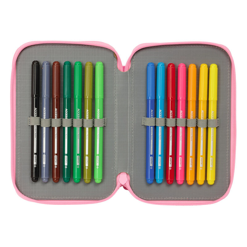 Plumier doble rosa de Peppa Pig con 29 piezas y colgante de patito - 5