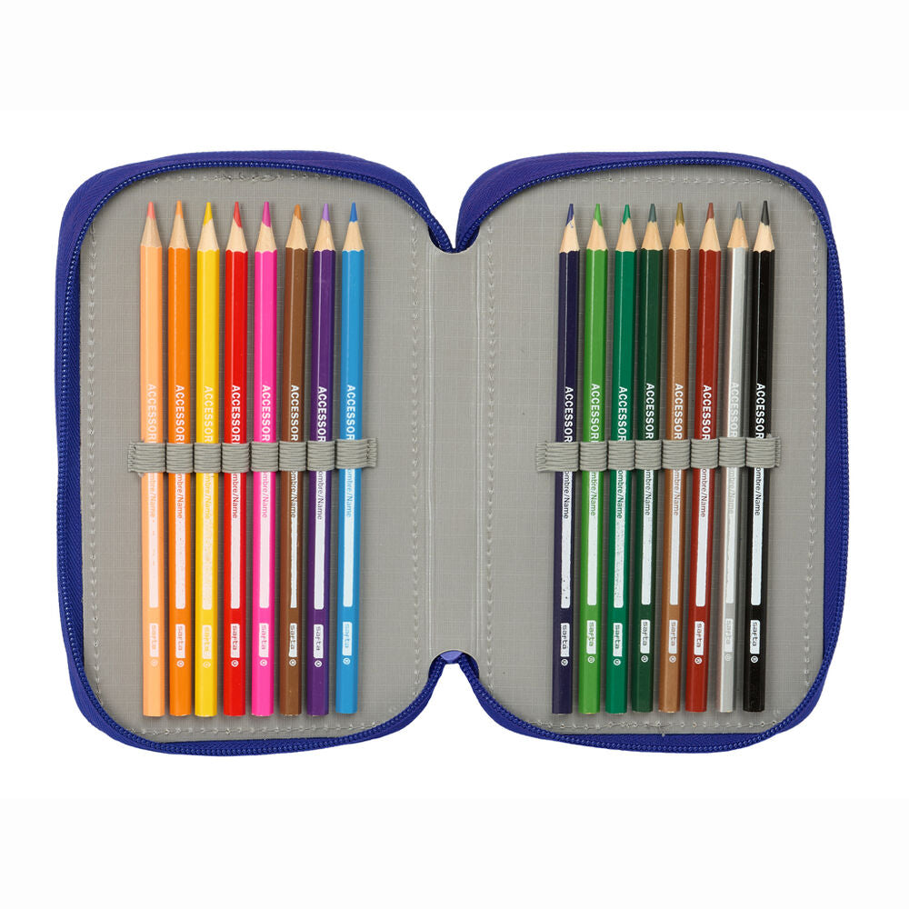Plumier triple del Atlético de Madrid SAFTA en azul, rojo y blanco - 6