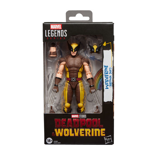 Figura articulada de Wolverine con traje marrón y amarillo - 2