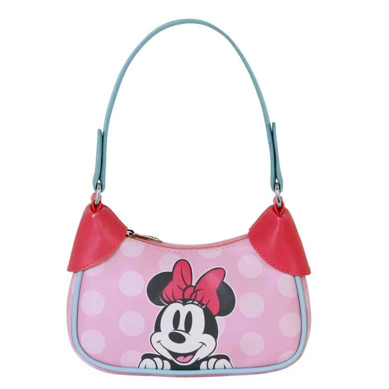 Bolso rosa Ribbon de Minnie Disney con lunares y asa azul - 3