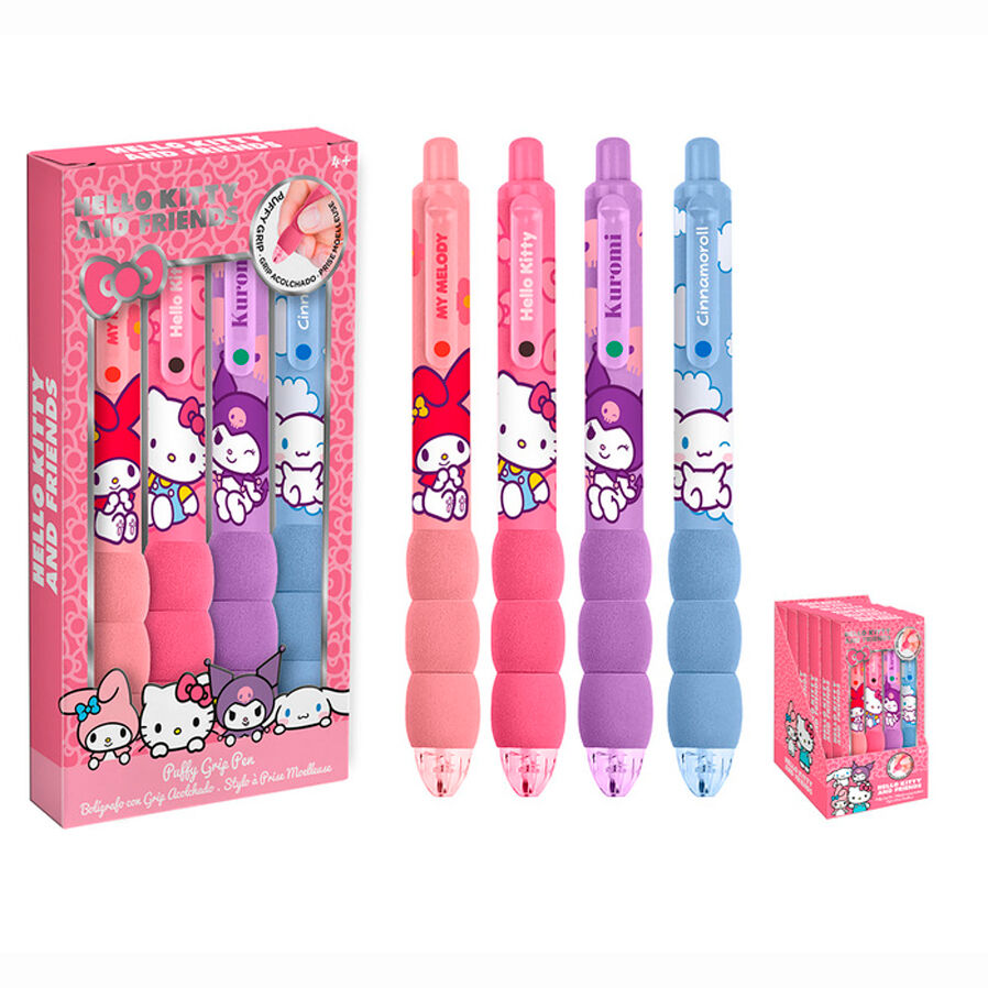 Blíster con cuatro bolígrafos Hello Kitty and Friends