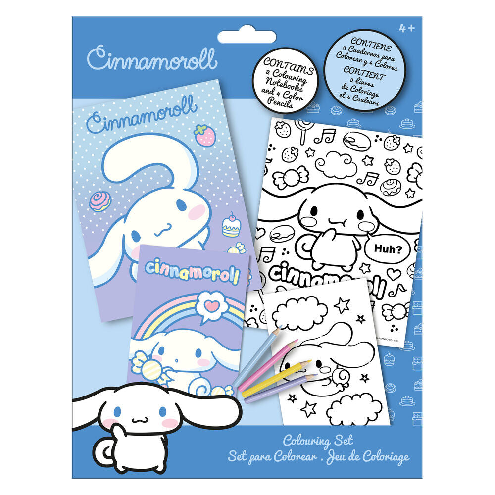 Set para colorear de Cinnamoroll con ilustraciones y lápices de colores - 2