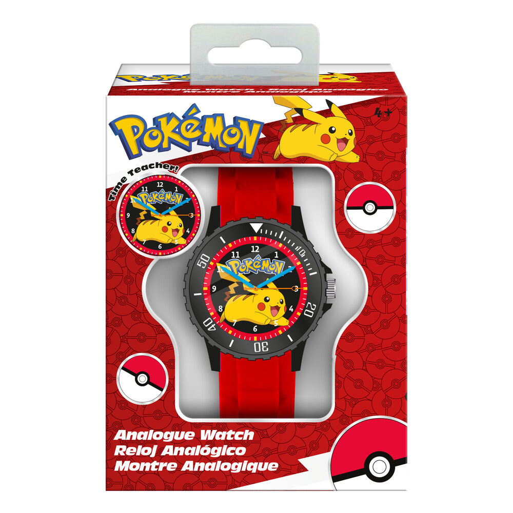 Reloj analógico Pokémon con Pikachu y correa roja - 2