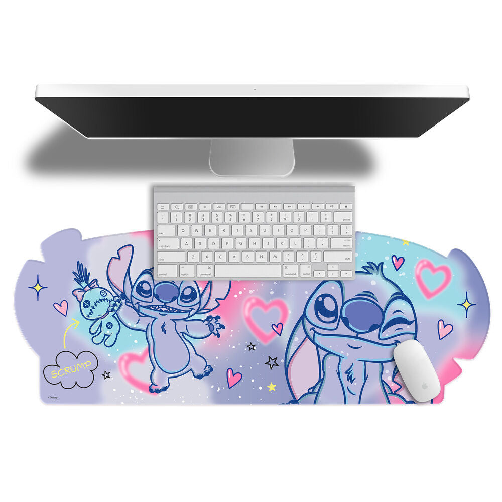 Alfombrilla gaming Stitch Disney con ilustraciones de Stitch y Scrump - 3