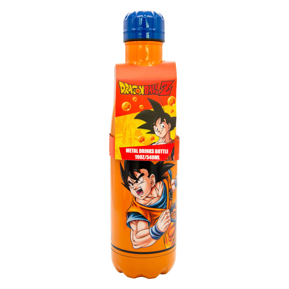 Botella naranja de acero inoxidable de Dragon Ball con Goku y tapón azul - 2