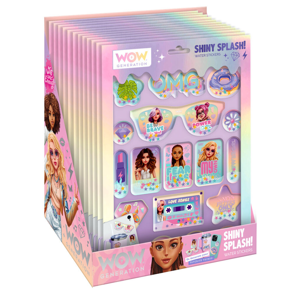 Lámina de pegatinas de agua WOW GENERATION con diseños coloridos - 5