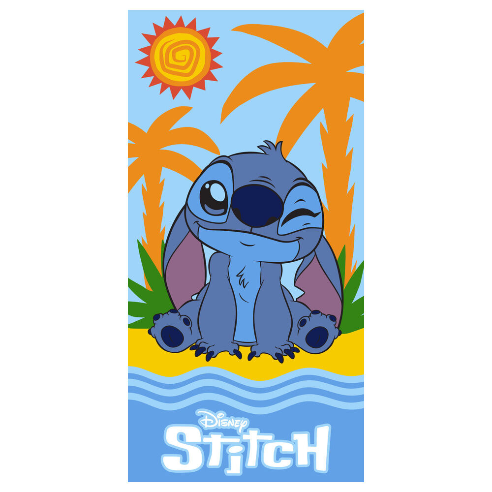 Toalla Disney de microfibra con Stitch en un paisaje tropical