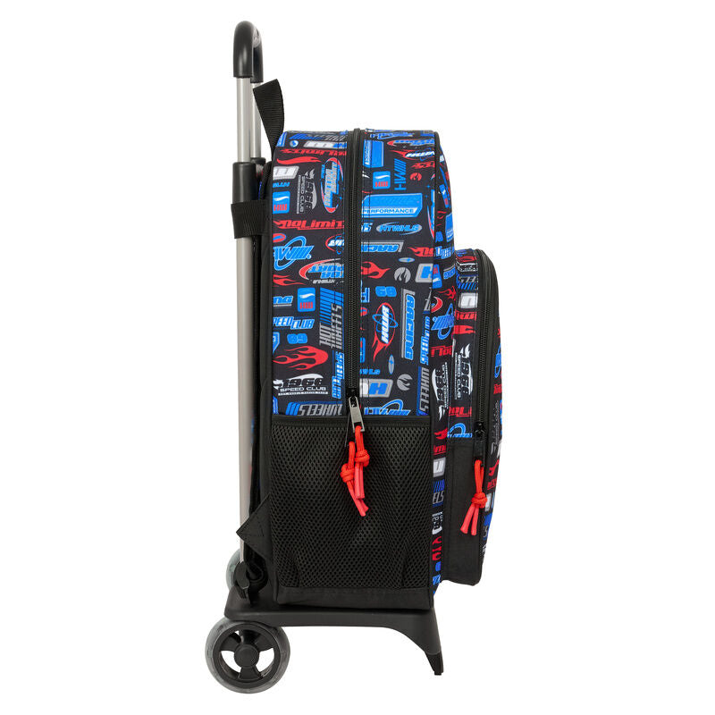 Trolley Hot Wheels SAFTA negro con mochila extraíble y ruedas - 3