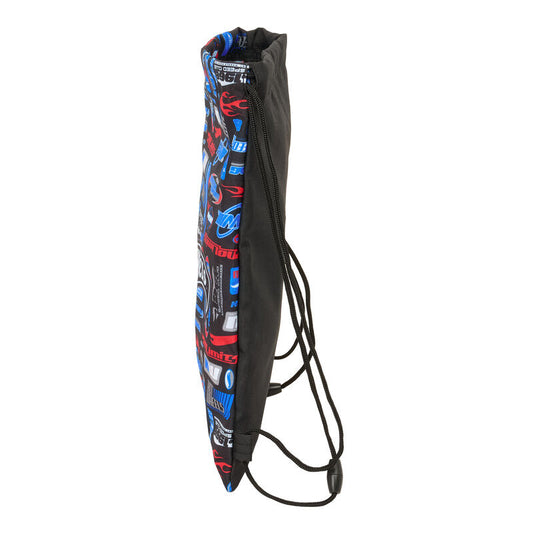 Saco Hot Wheels negro de 34 cm con estampado de carreras - 3