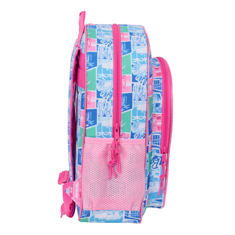 Mochila Good Day Barbie rosa y azul de SAFTA con bolsillo frontal - 3