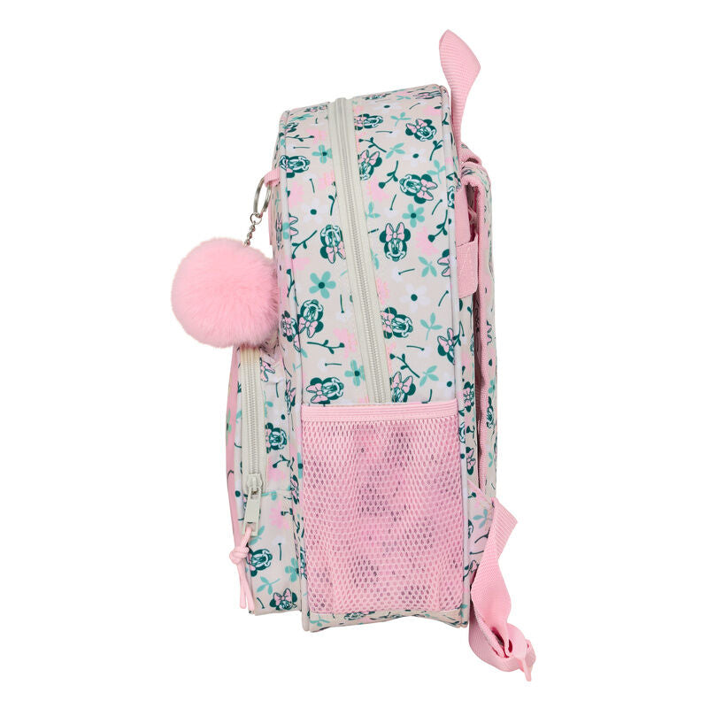 Mochila Minty Minnie Disney rosa y menta con estampado floral y dos bolsillos frontales - 3